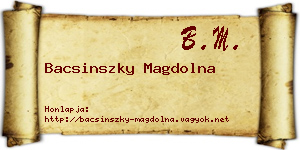 Bacsinszky Magdolna névjegykártya