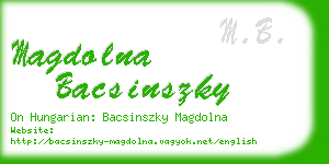 magdolna bacsinszky business card